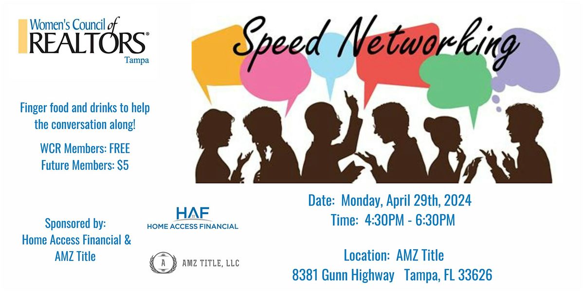 Women's Council of Realtors Tampa  - POP UP SPEED NETWORKING!!