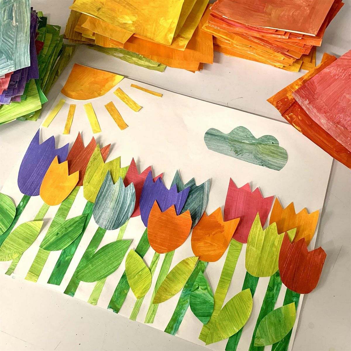 Kids Art Classes: Painted Paper Collage