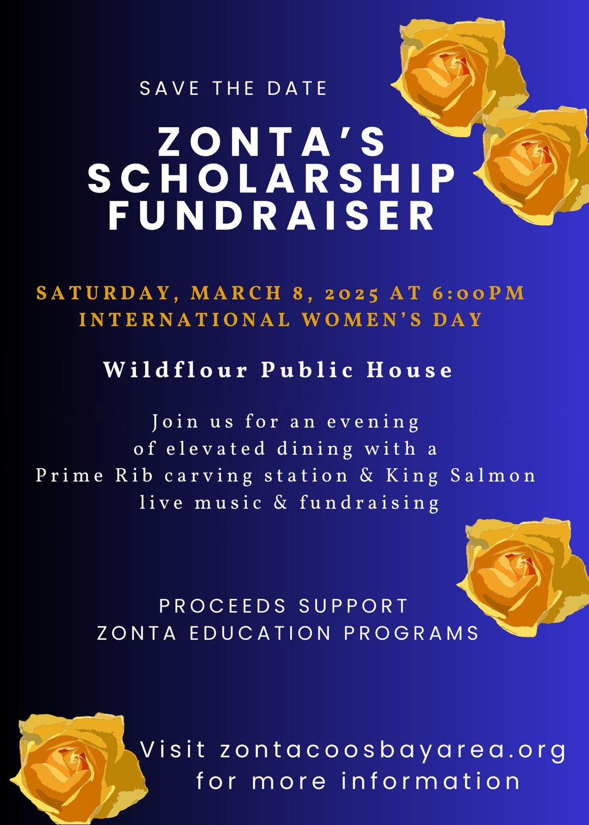 International Women's Day March 9th Zonta Scholarship Fundraiser!