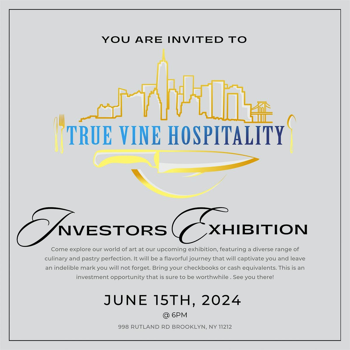 True Vine Hospitality  Investors Exhibition