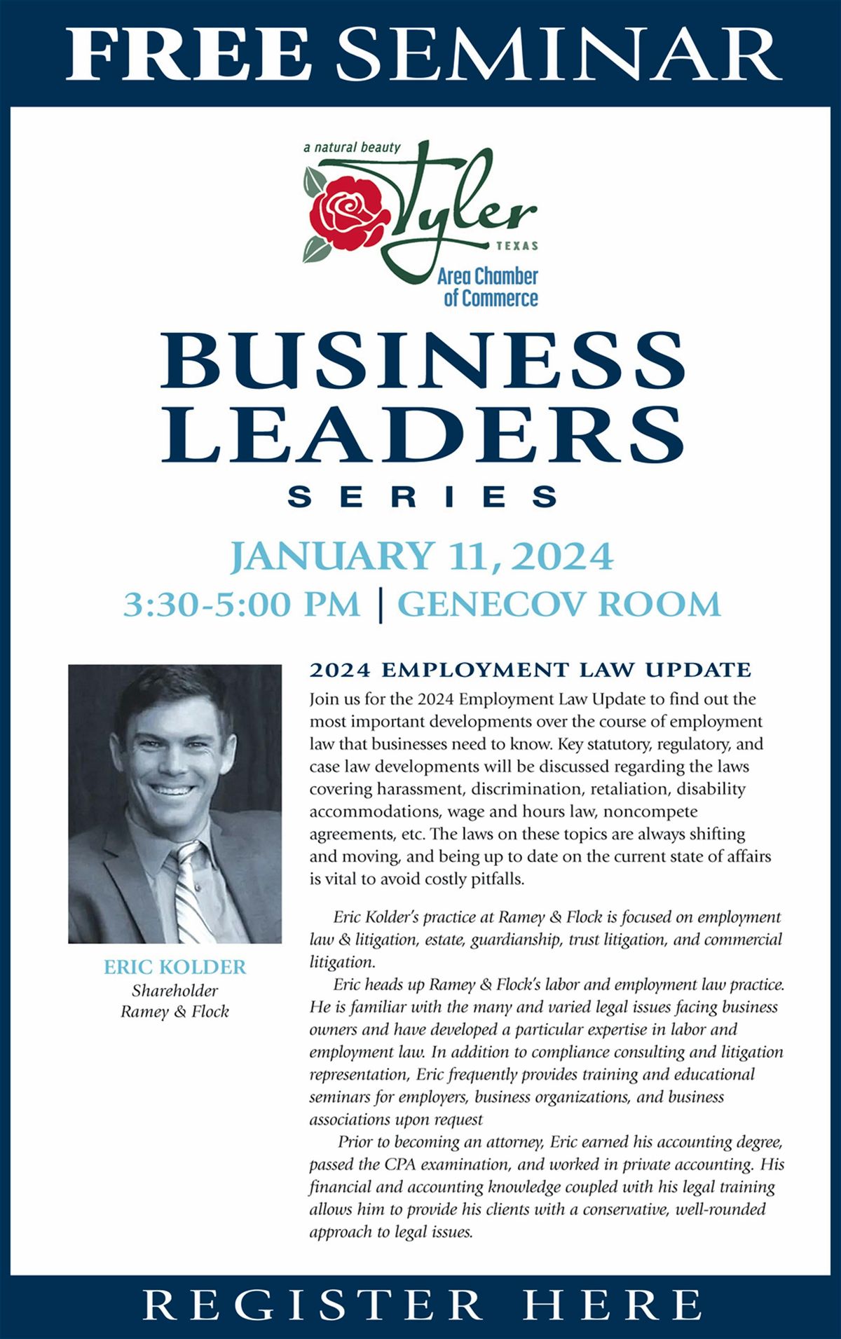 2024 BUSINESS SEMINAR SERIES-FREE SEMINAR, REGISTRATION REQUIRED