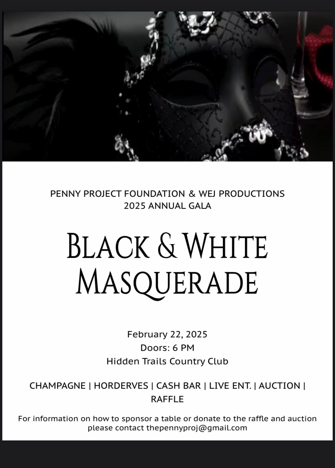 The Penny Project Black & White Masquerade 