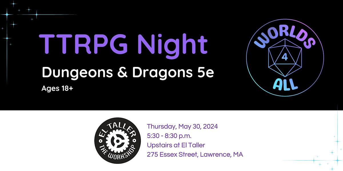 Dungeons & Dragons TTRPG Night at El Taller