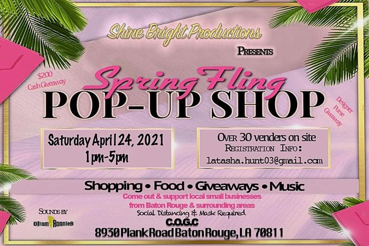 Spring Fling Pop Up Shop, 8930 Plank Rd, Baton Rouge, 24 April 2021