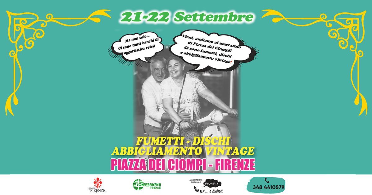 MERCATO VINTAGE \u2022 FUMETTI \u2022 DISCHI \u2022 ABBIGLIAMENTO VINTAGE