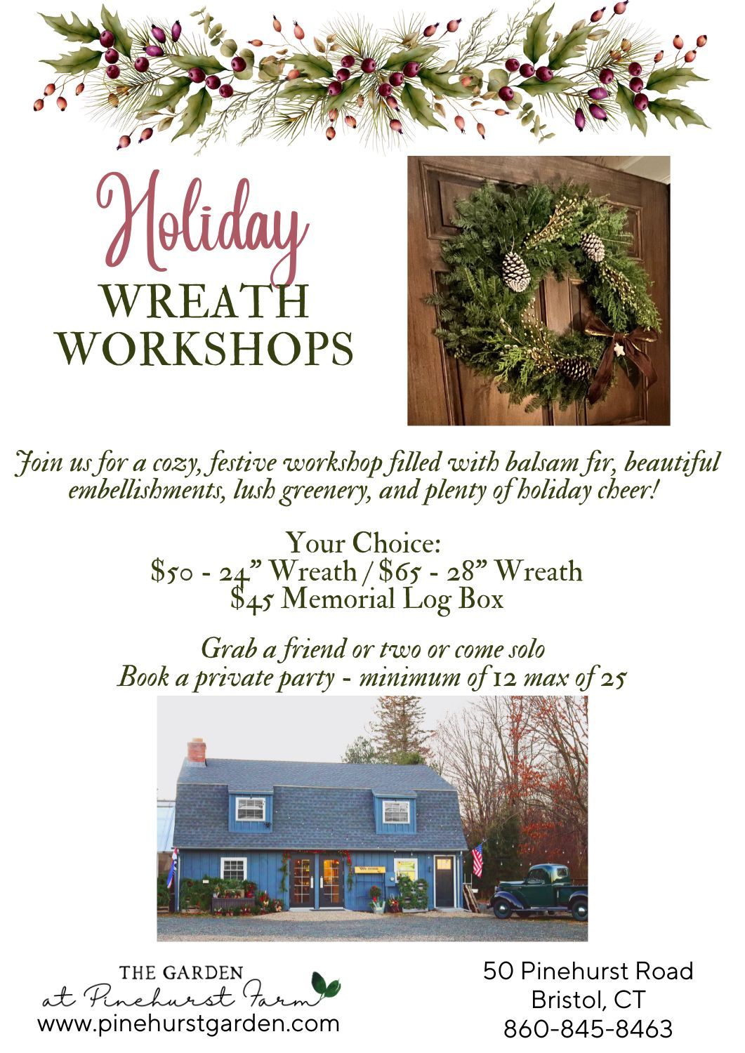 Holiday Wreath Workshops 