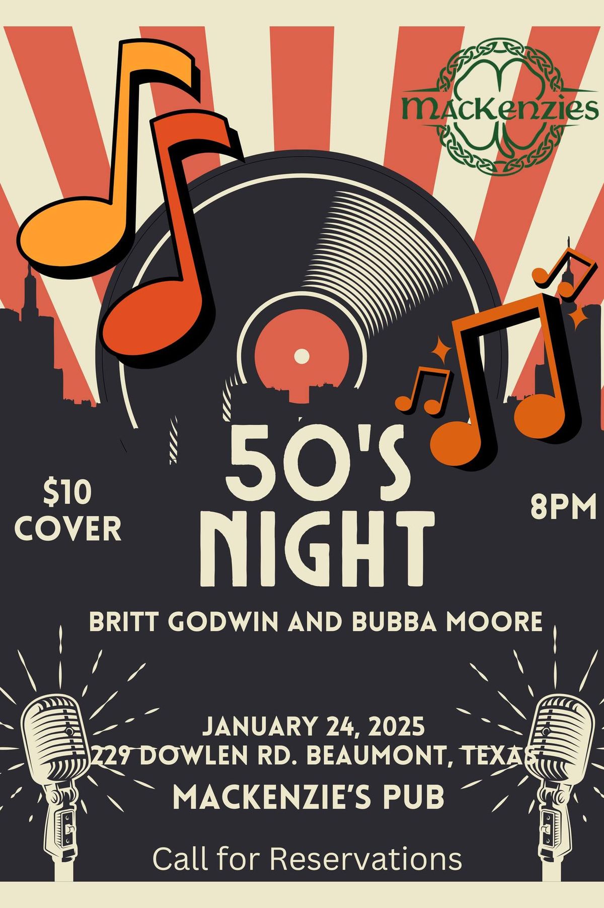 50\u2019s night with Britt Godwin and Bubba Moore