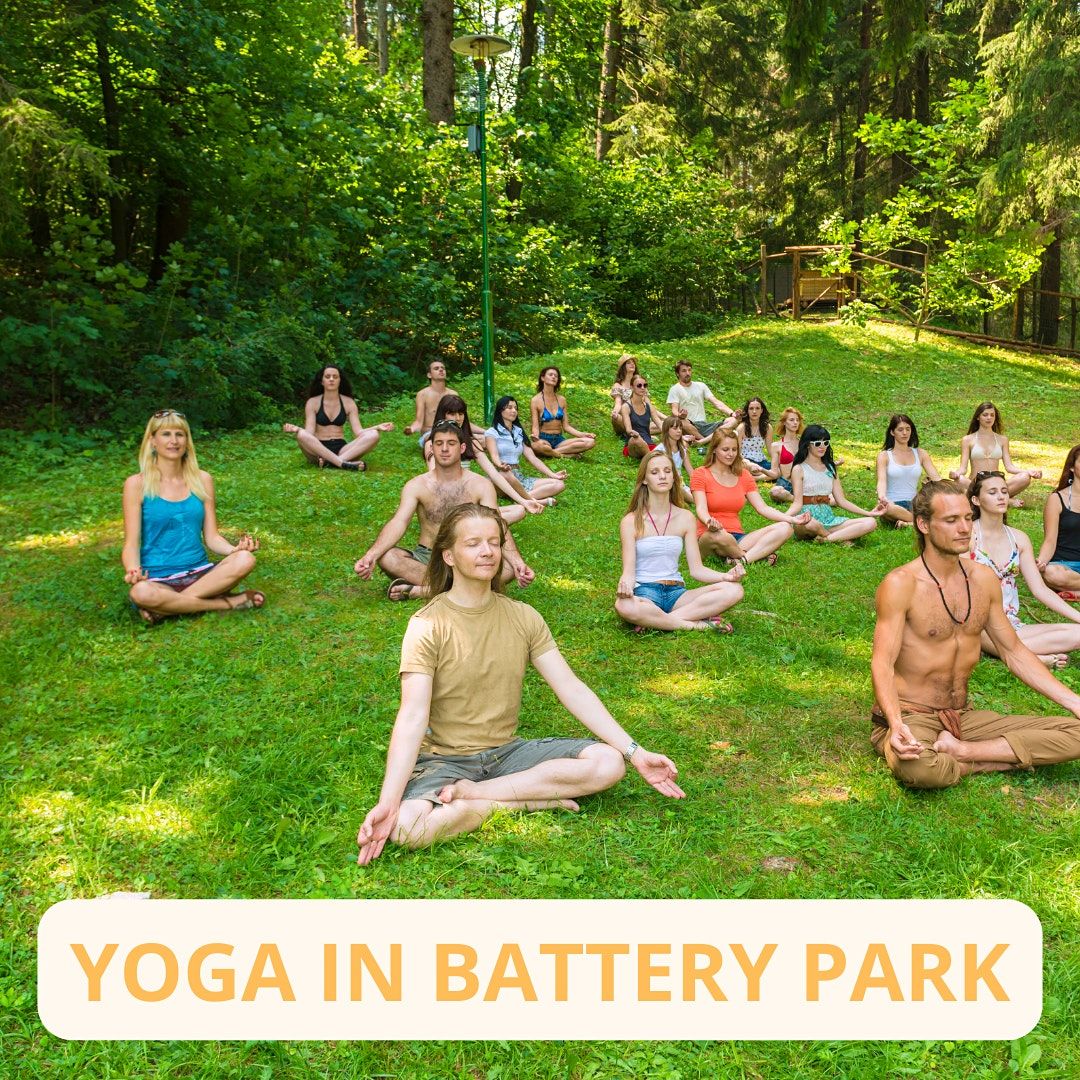 Outdoor Yoga in Battery Park, Giovanni da Verrazzano, Battery Pl, New