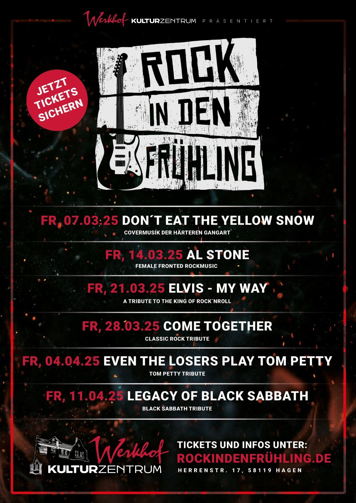 Rock in den F\u00fchling - jeden Freitag vom 07.03.2025 bis 11.04.2025