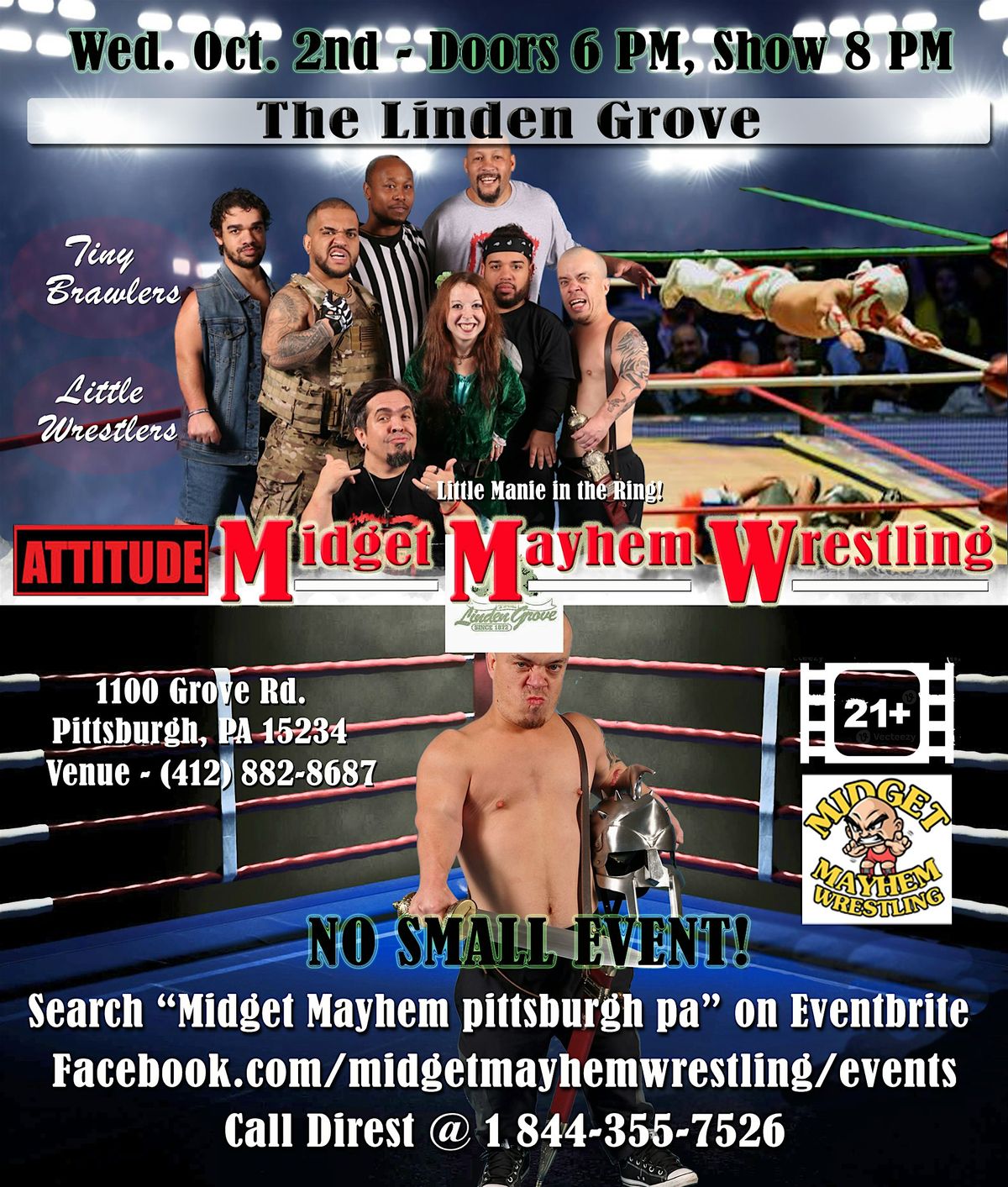 Midget Mayhem Wrestling with Attitude Goes Wild! Pittsburgh PA 21+