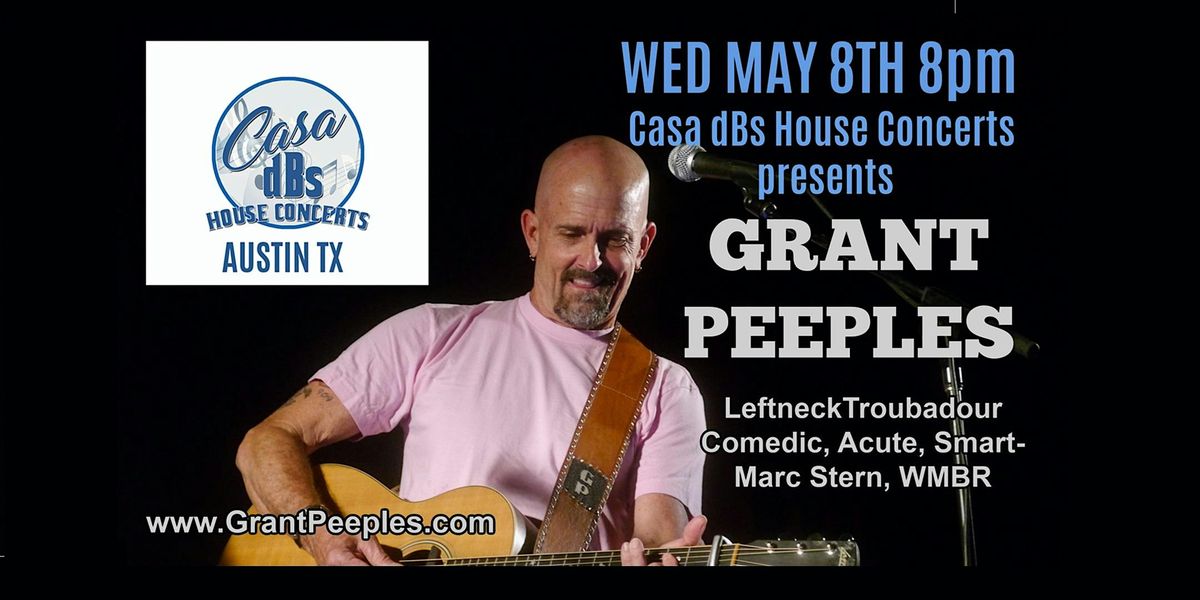 CasaDBs presents an evening with Grant Peebles