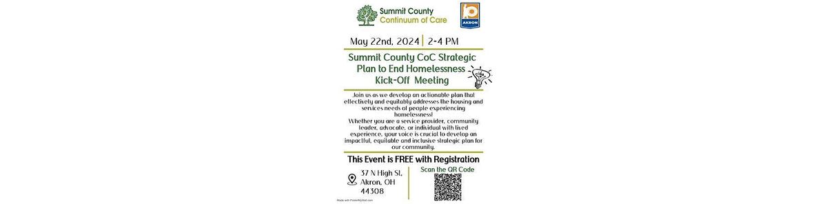Summit County CoC Strategic Plan to End Homelessness Kick-Off Meeting
