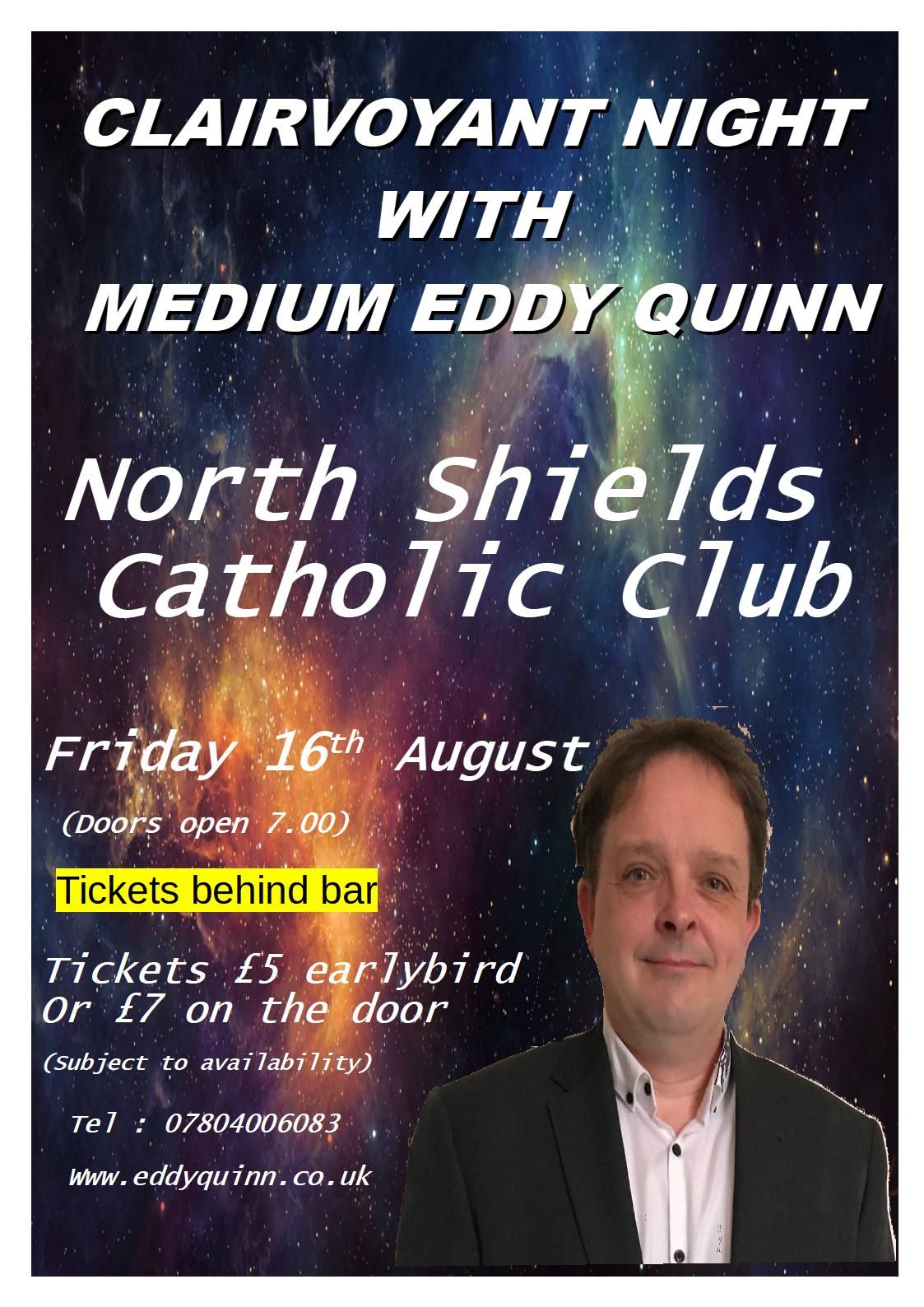 Clairvoyant Night: North Shields Catholic Club \u00a35