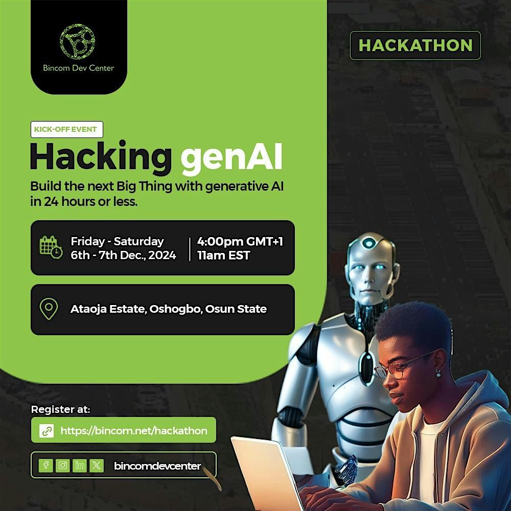 Hacking genAI - Bincom Hackathon Dec 2024 - Oshogbo Physical Kick-off Event