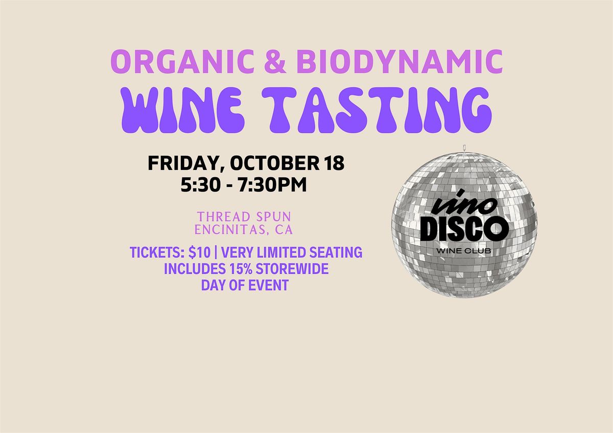 Organic & Biodynamic Wine Tasting