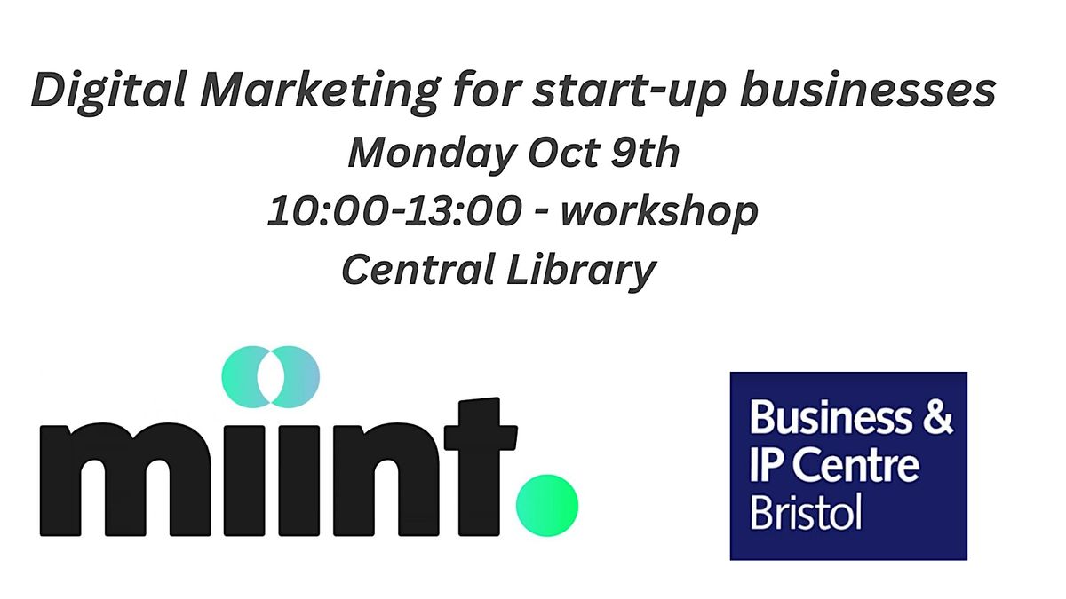 Digital marketing for start-up businesses \u2013 workshop
