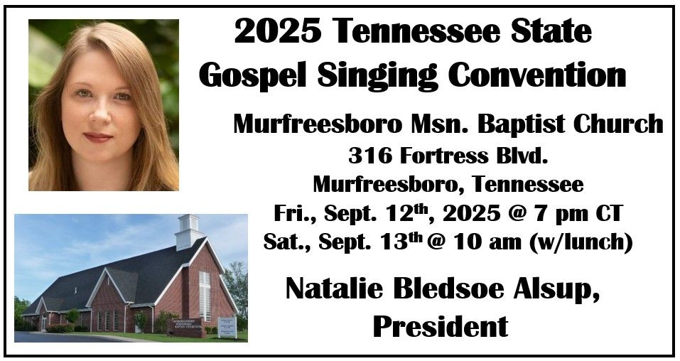 2025 Tennessee State Gospel Singing Convention