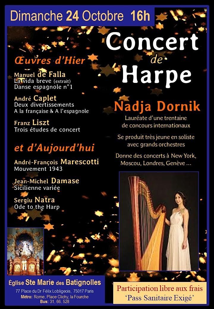 Concert de Harpe : jeune Virtuose - Laur\u00e9ate de 30 concours internationaux