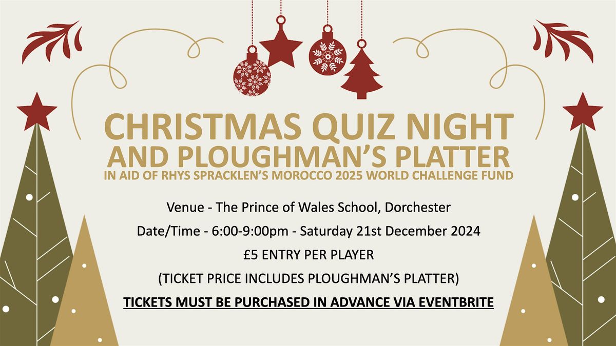 CHRISTMAS QUIZ NIGHT AND PLOUGHMAN\u2019S PLATTER