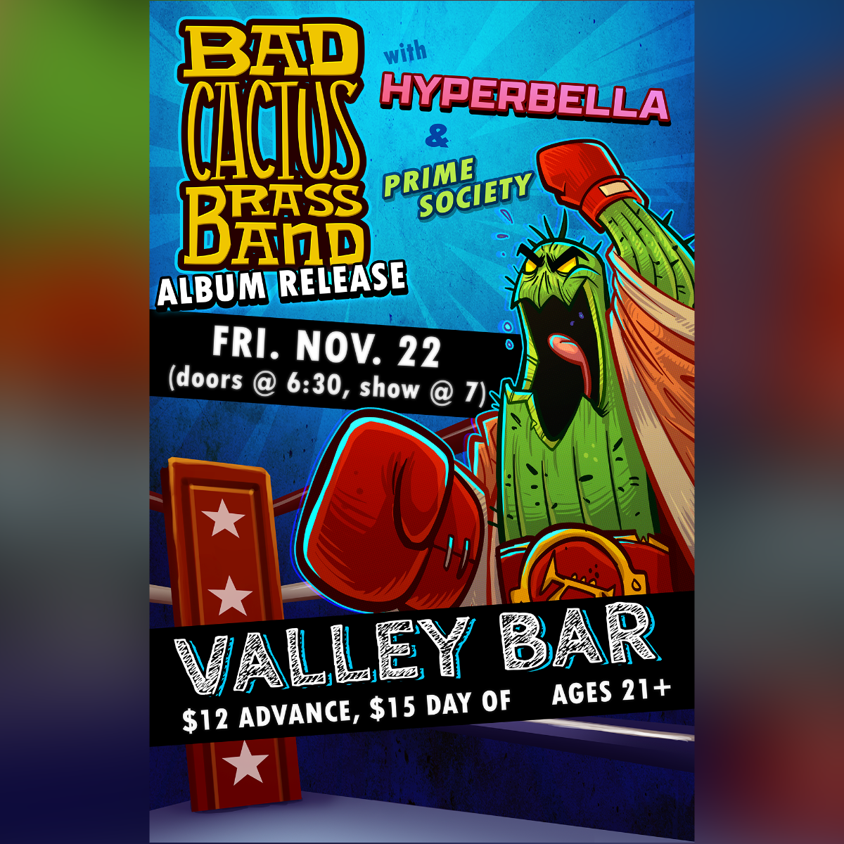 BAD CACTUS BRASS BAND ALBUM RELEASE SHOW WITH HYPERBELLA + PRIME SOCIETY