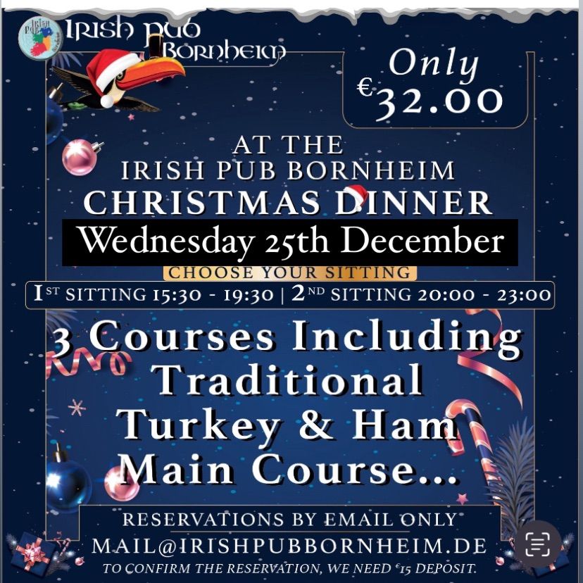 Irish Christmas Day, 3 course dinner\ud83c\udf84\ud83c\udf85\ud83c\udffc