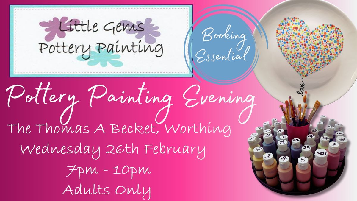 Adults Pottery Painting Evening @ The Thomas A Becket, Worthing