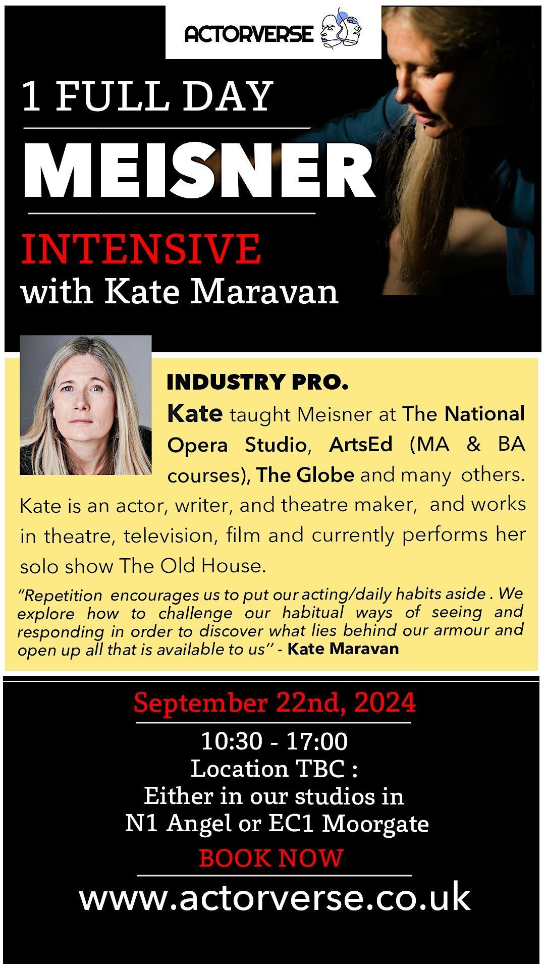 Meisner Intensive with Industry Pro -  Kate Maravan