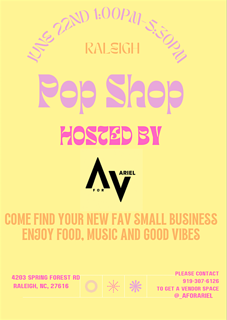 Pop shop hosted by A for Ariel