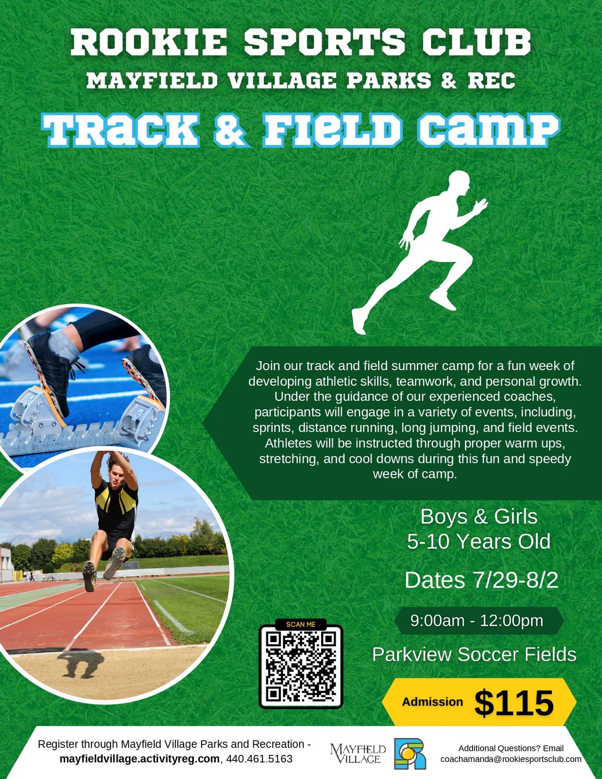 ROOKIE SPORTS CLUB SUMMER CAMPS - TRACK & FIELD CAMP (Ages 5-10)
