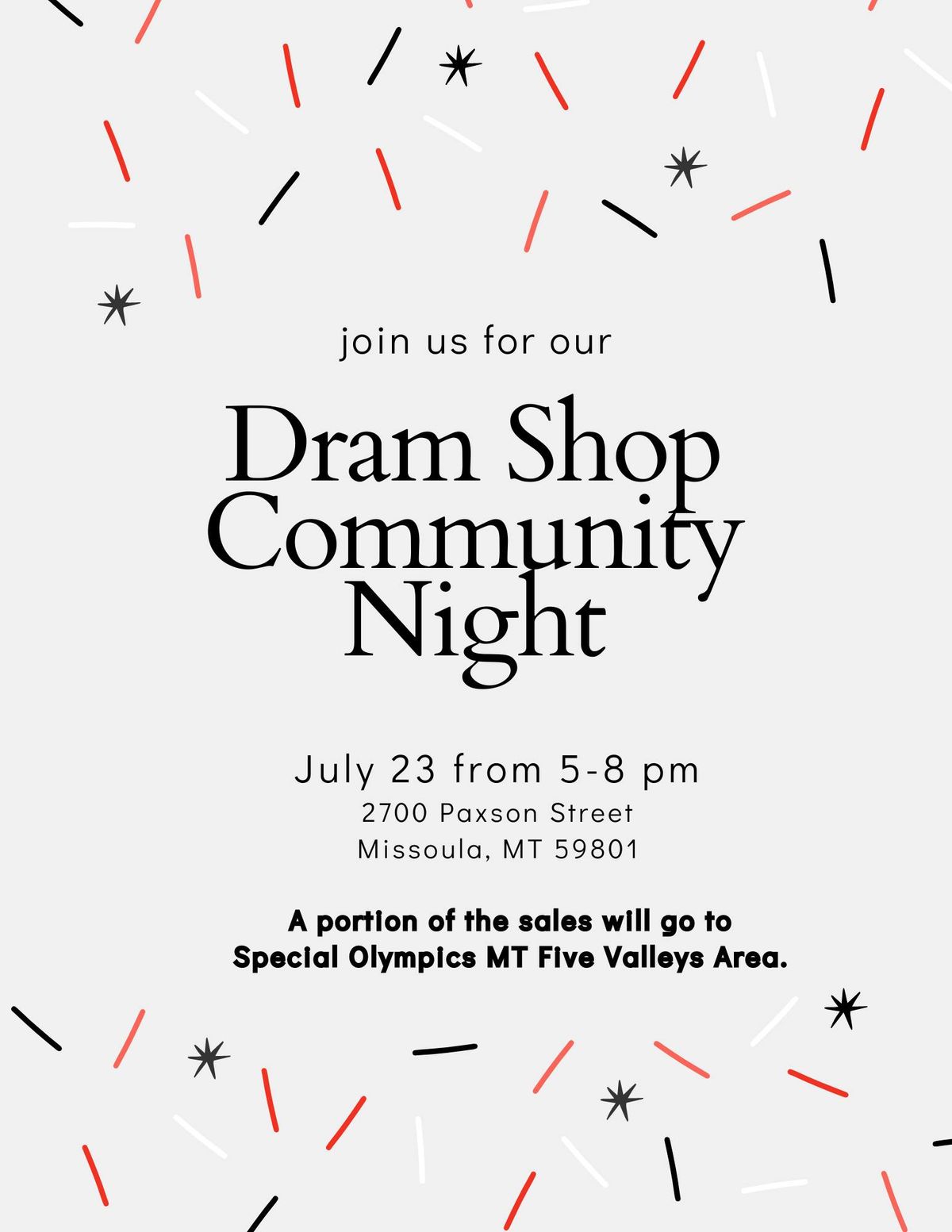 Dram Shop Community Night