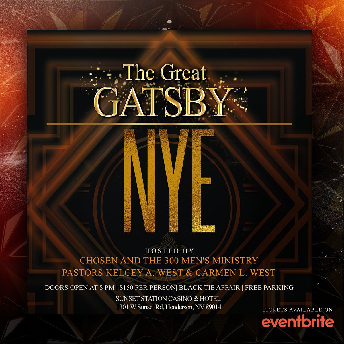 The Great Gatsby New Years Eve Black Tie Event, Sunset Station Hotel