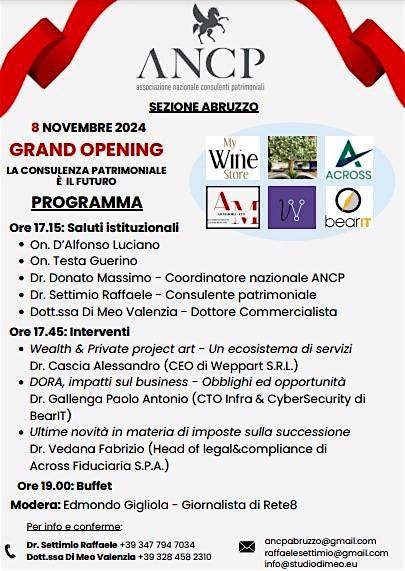 INAUGURAZIONE SEZIONE ABRUZZO DI ANCP