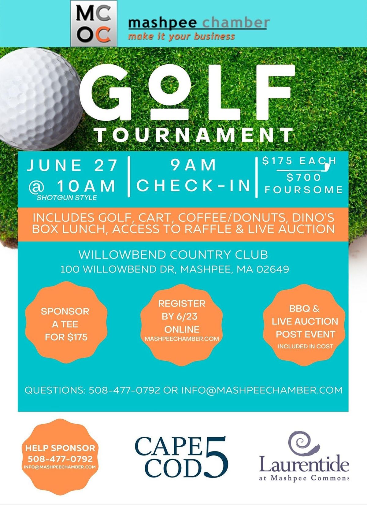 Mashpee Chamber 2022 Golf Tournament, Willowbend Country Club, Mashpee ...