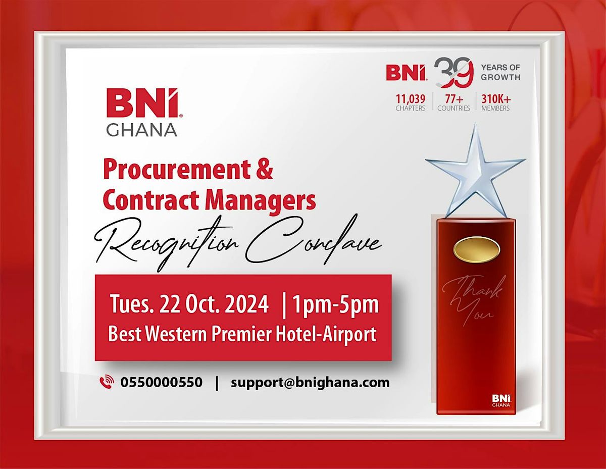 BNI Ghana Procurement & Contract Managers Recognition Conclave