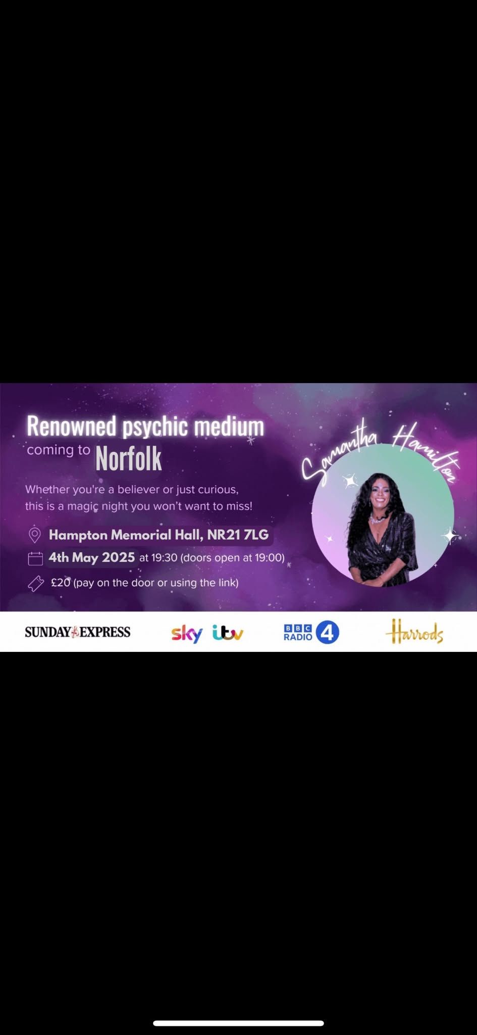 An Evening of Psychic Mediumship with Samantha Hamilton in Norfolk