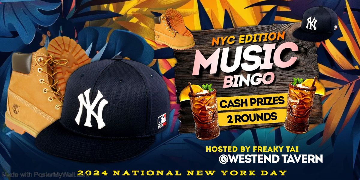 Nat'l New York Day: NYC Music Bingo