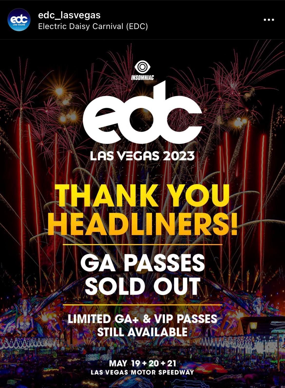 Electric Daisy Carnival - EDC Las Vegas - 3 Day Pass