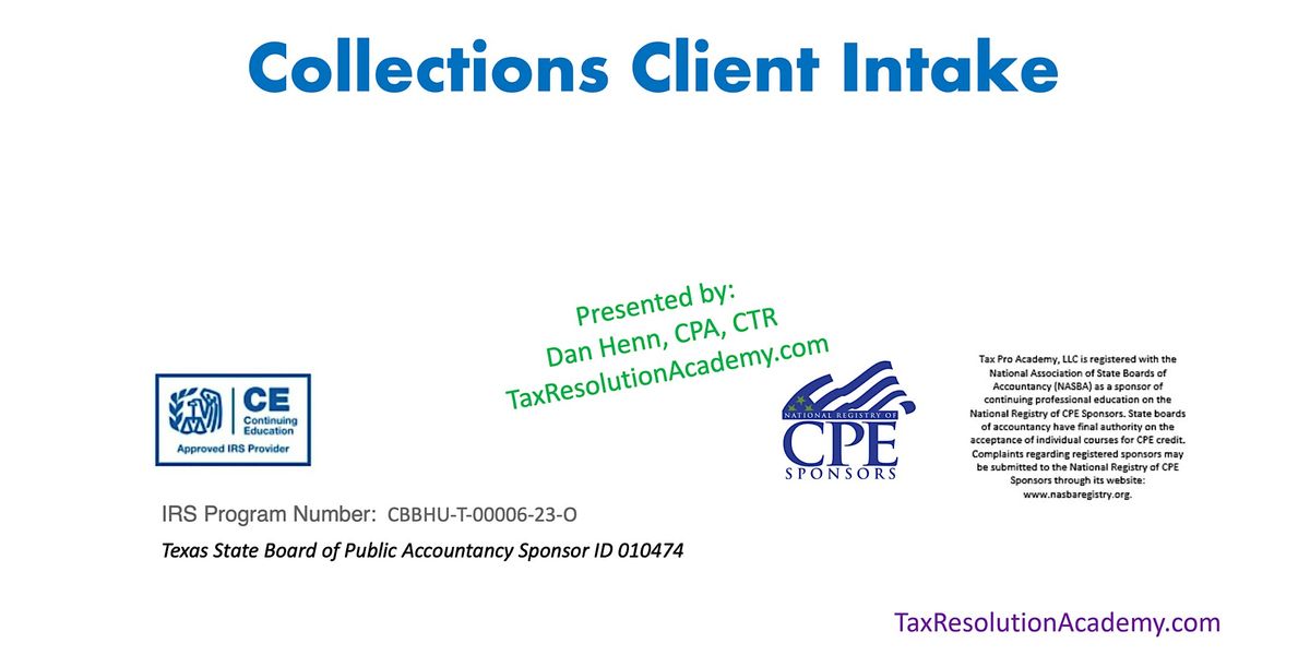 Collections Client Intake