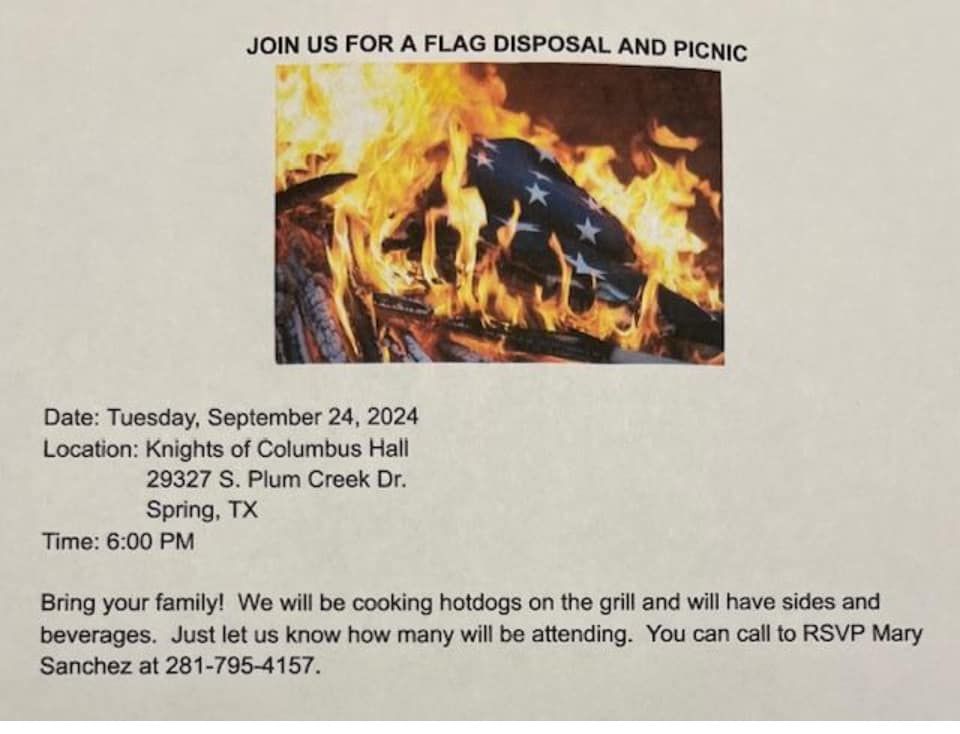 Flag Retirement and Disposal Picnic