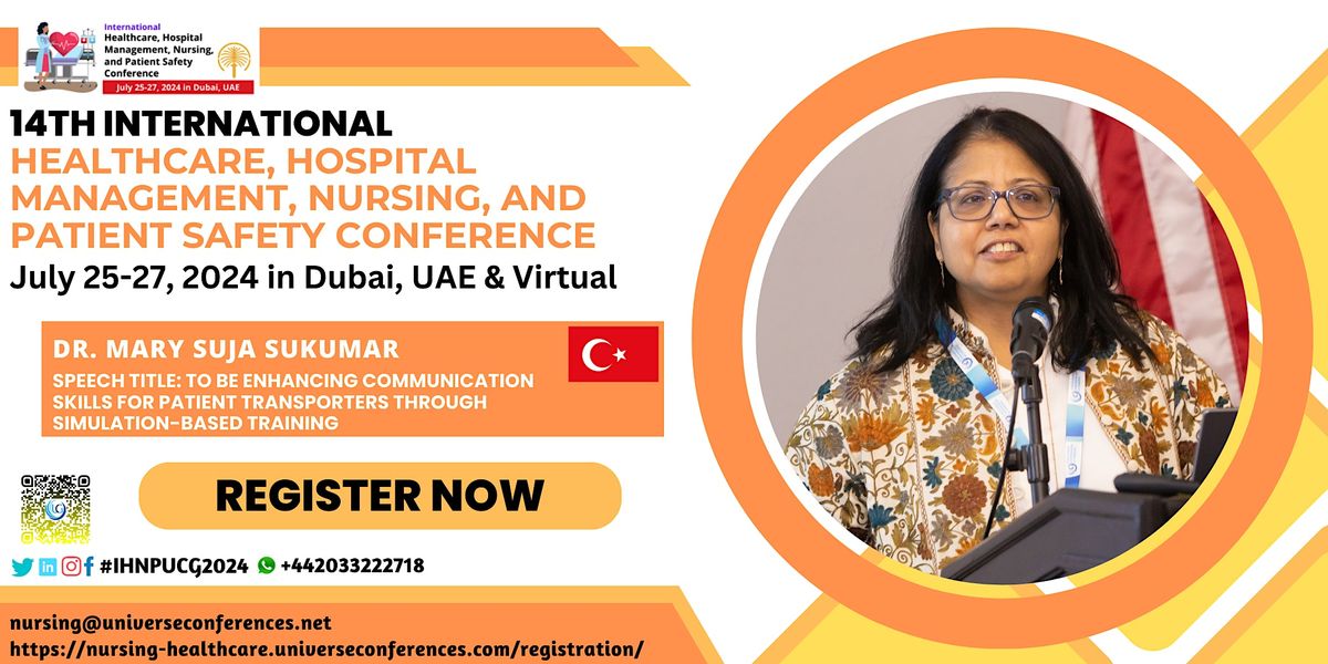 Meet Dr. Mary Suja Sukumar at the 14IHNPUCG2024 in Dubai, UAE & Virtual