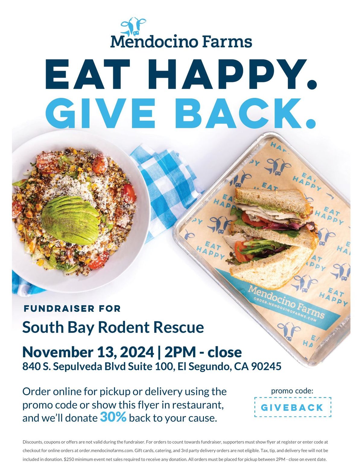 SBRR Fundraiser @ Mendocino Farms (El Segundo)