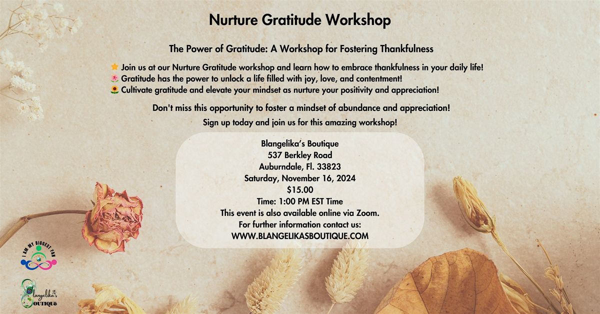 Nurture Gratitude Workshop