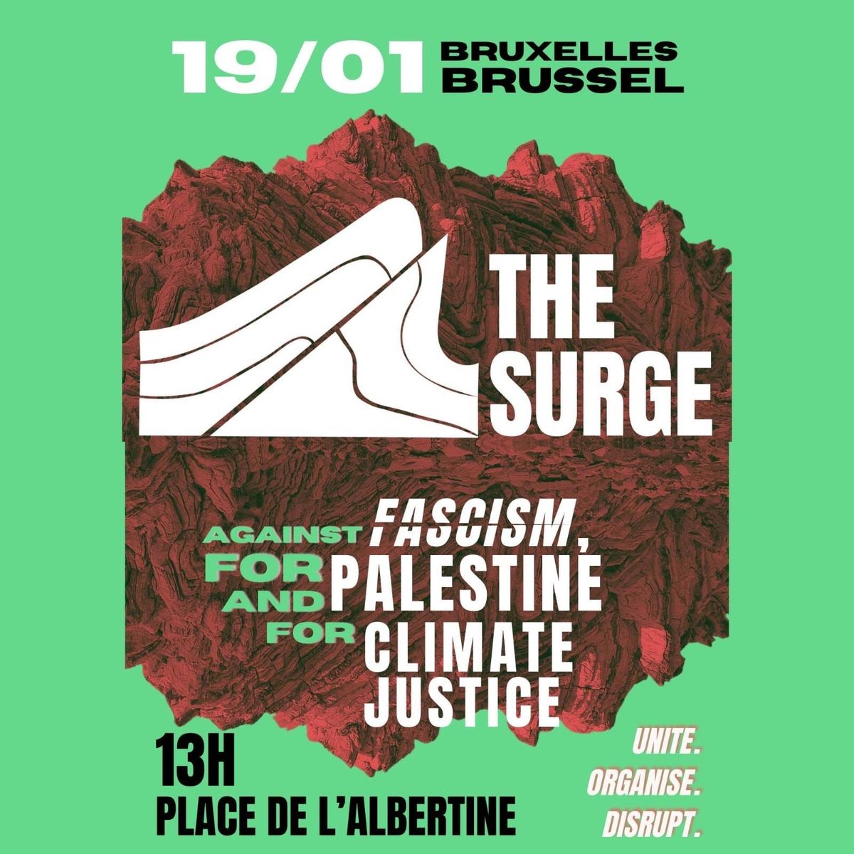 The Surge Brussels : protest mobilising against fascism, climate chaos, genocide, war and austerity 