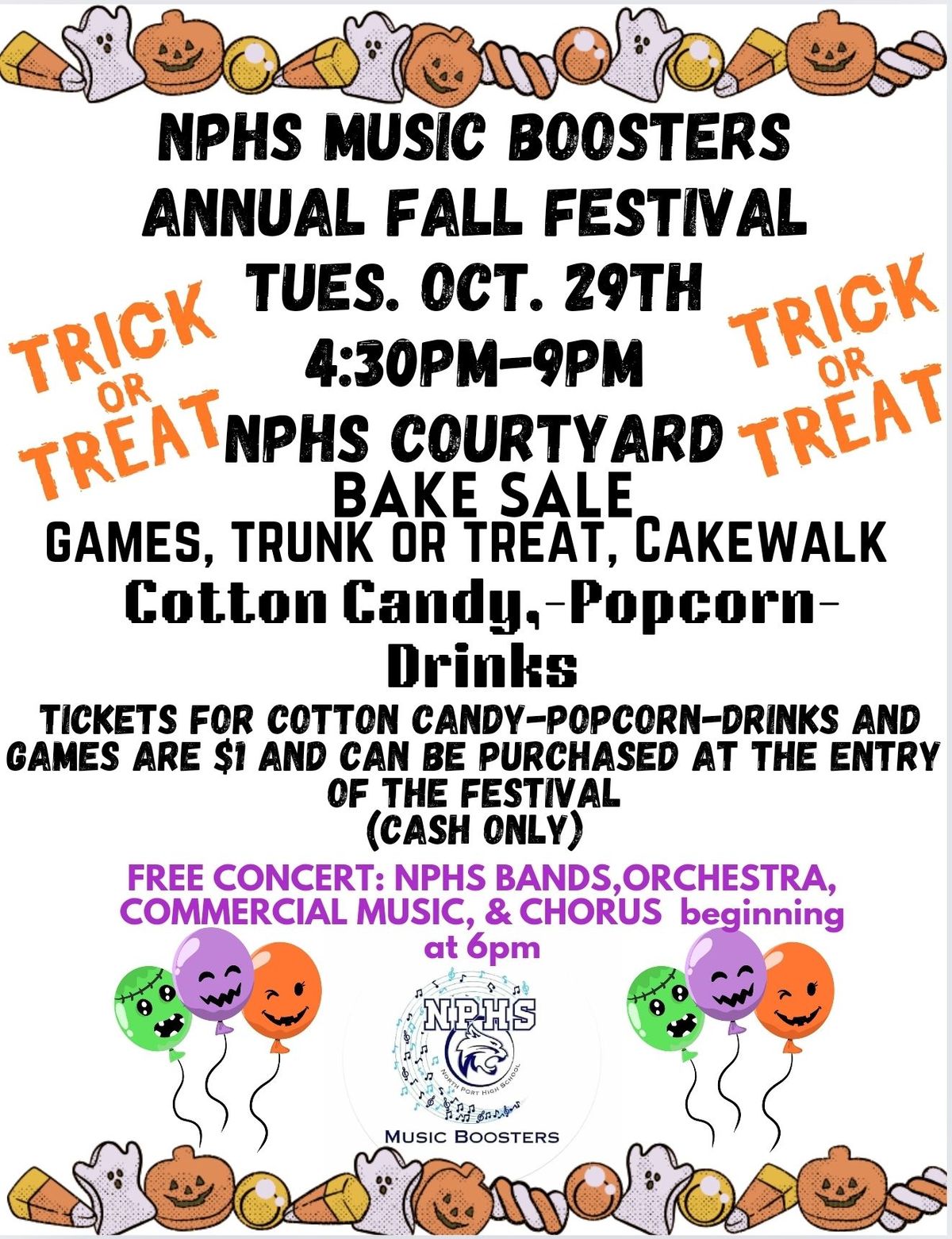 NPHS MUSIC BOOSTERS Fall Festival 