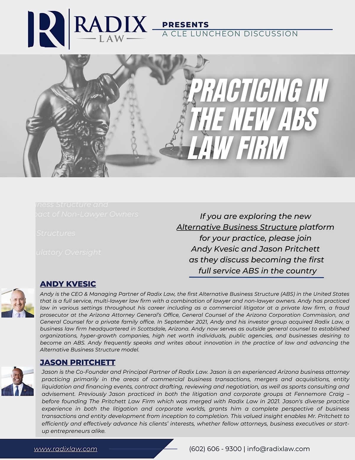 Practicing in the New ABS Law Firm CLE Luncheon, Blanco Cocina