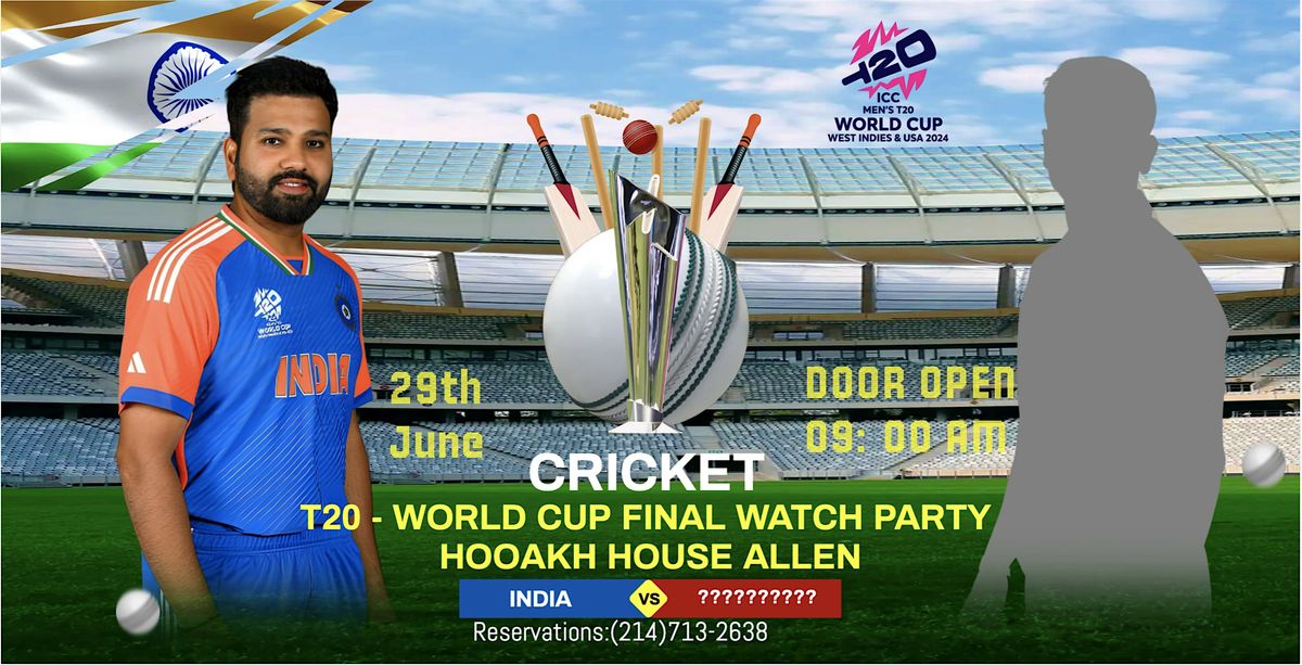 FINAL- T20 WORLD CUP INDIA VS ?? CRICKET WATCH PARTY- DALLAS