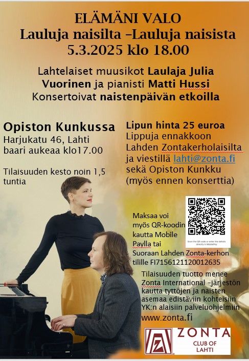 El\u00e4m\u00e4ni valo Laulula naisilta - lauluja naisista -konsertti