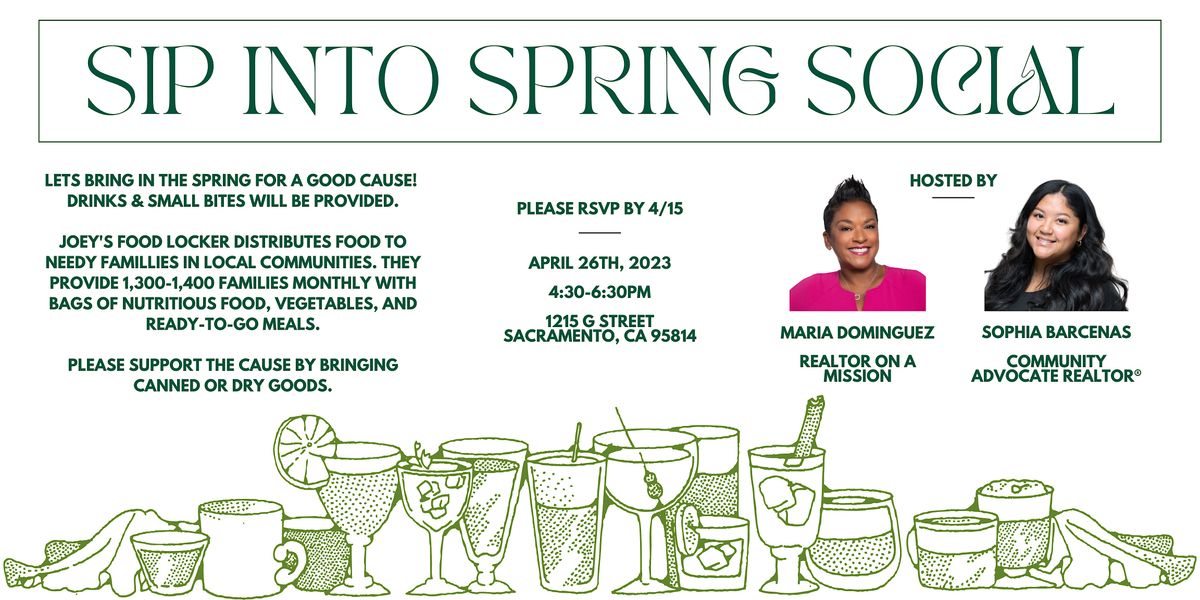 Sip into Spring Social, 1215 G St, Sacramento, 26 April 2023