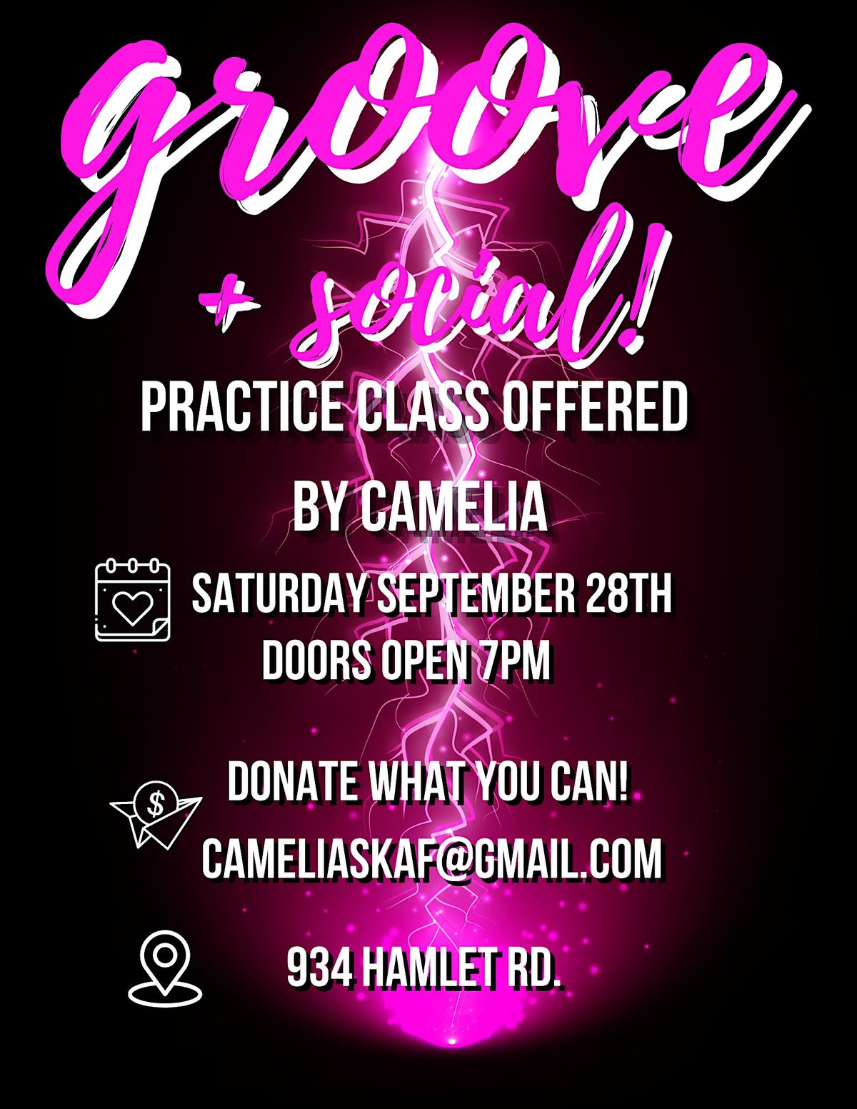 GROOVE + SOCIAL! SATURDAY SEPTEMBER 28TH @ 7PM