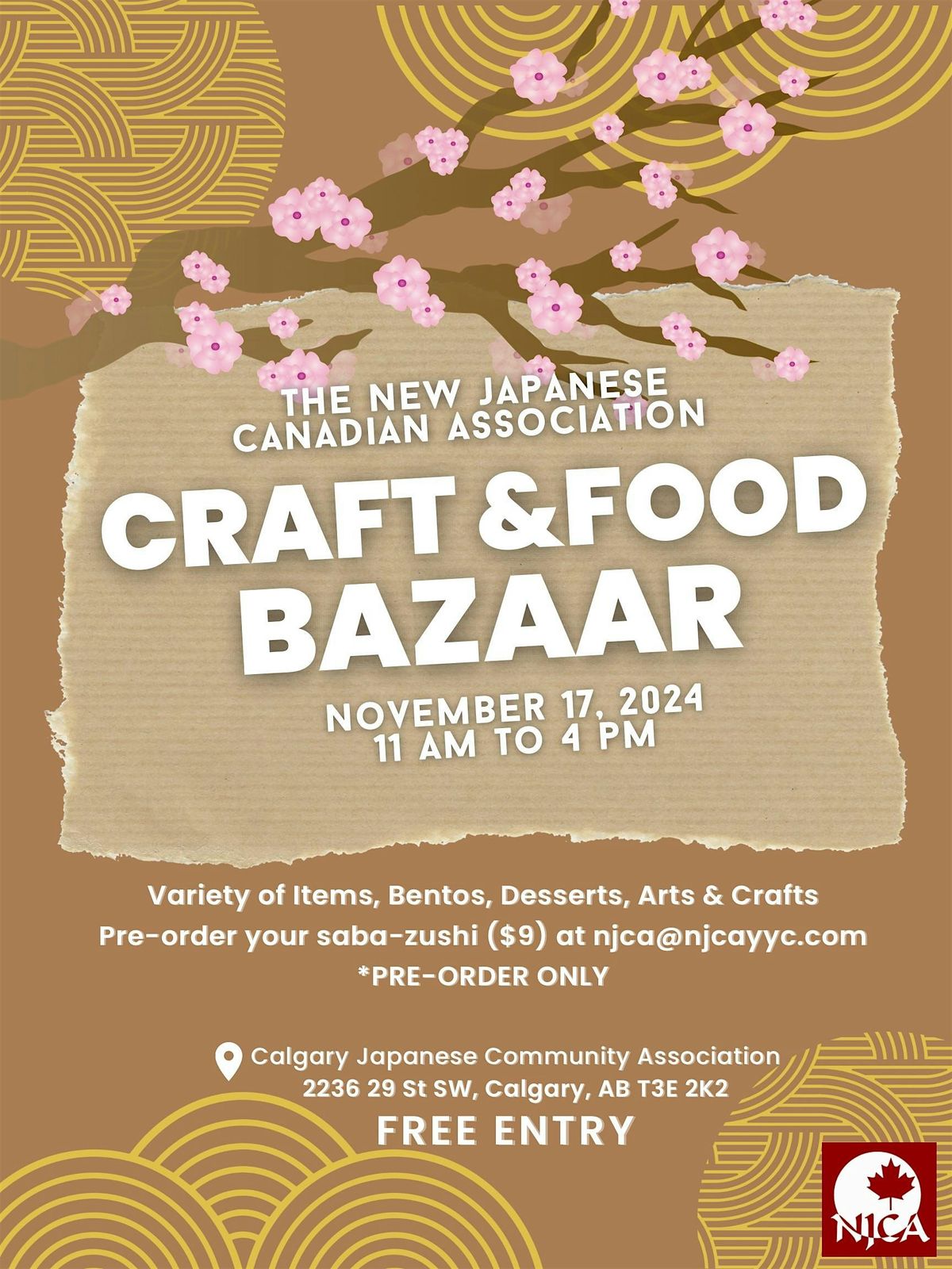 NJCA Craft & Food Bazaar 2024